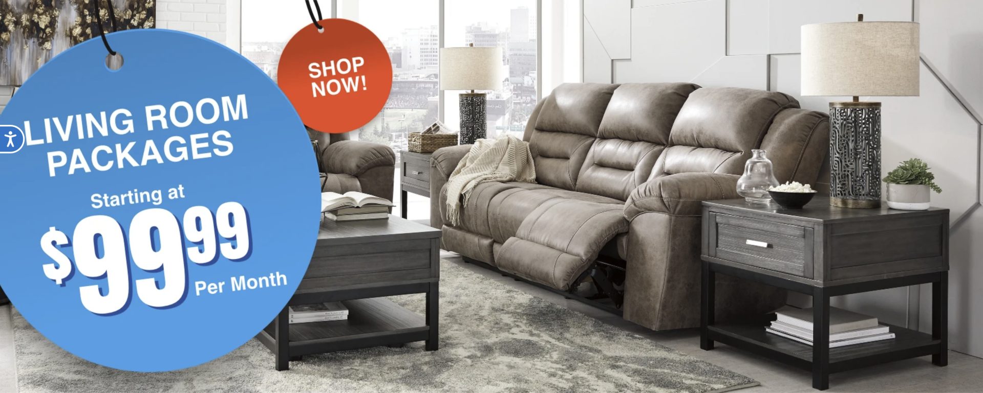 Living room packages starting at $99.99 per month. Shop now!